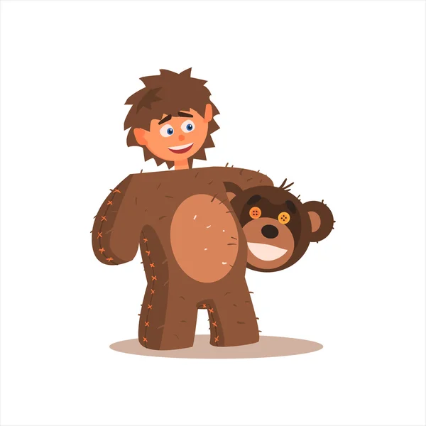 Chlapce Desguised jako medvěd — Stockový vektor