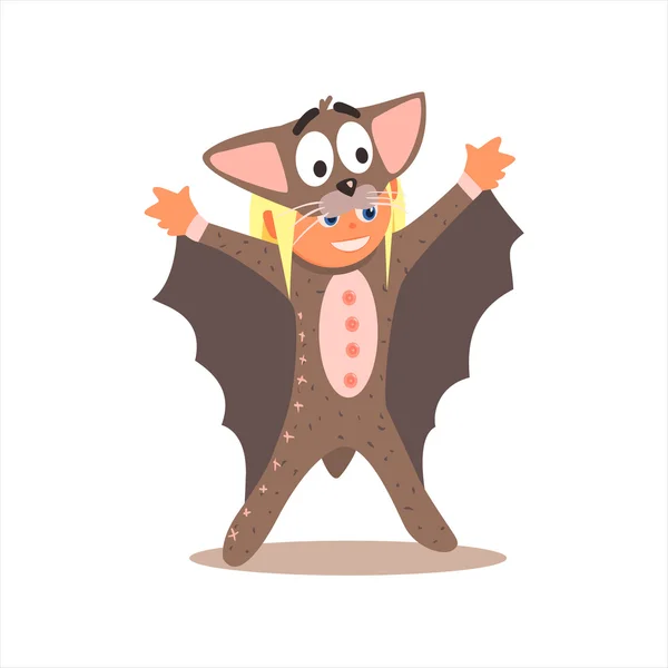 Girl Desguised As Bat — Stock Vector