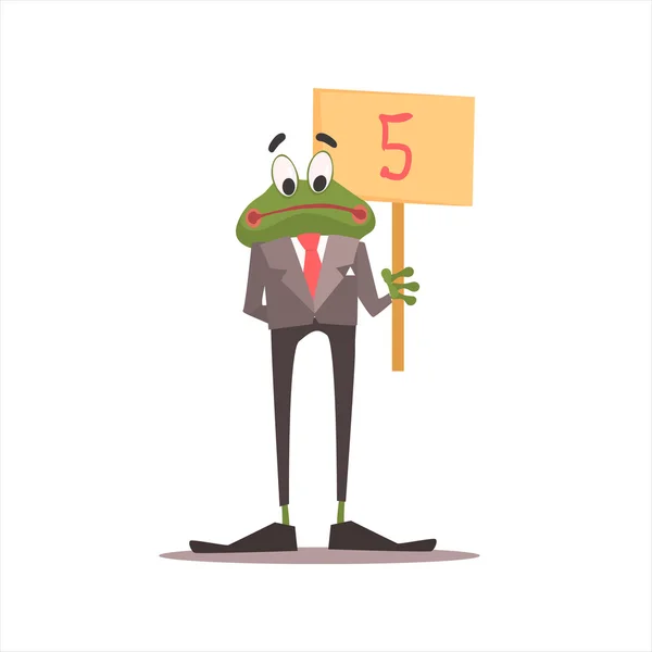 Frog Holding 5 tegn – Stock-vektor