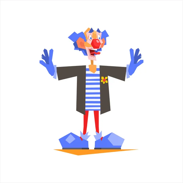 Clown bleu cirque performant — Image vectorielle