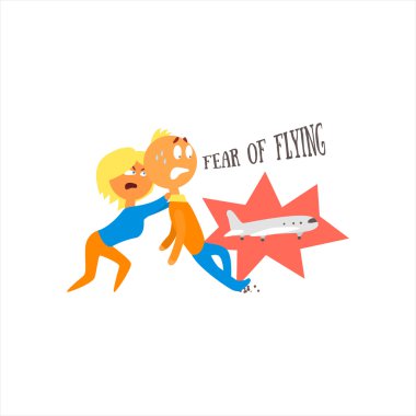 Fear Of Flying Vector Illustration clipart