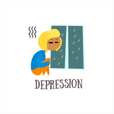 Depresyon vektör çizim