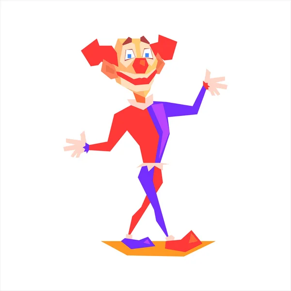 Zirkus Roter Clown tritt auf — Stockvektor