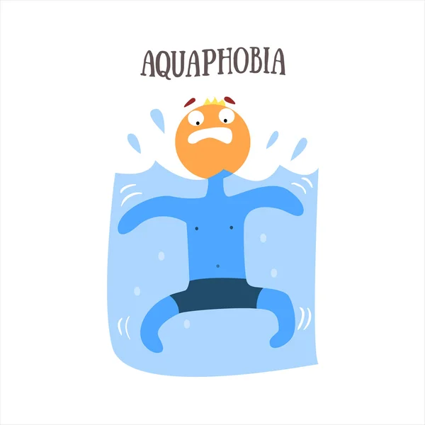 Aquafobia Vector Ilustración — Vector de stock