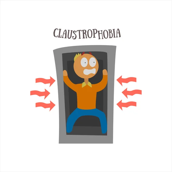 Claustrofobia Vector Ilustración — Archivo Imágenes Vectoriales