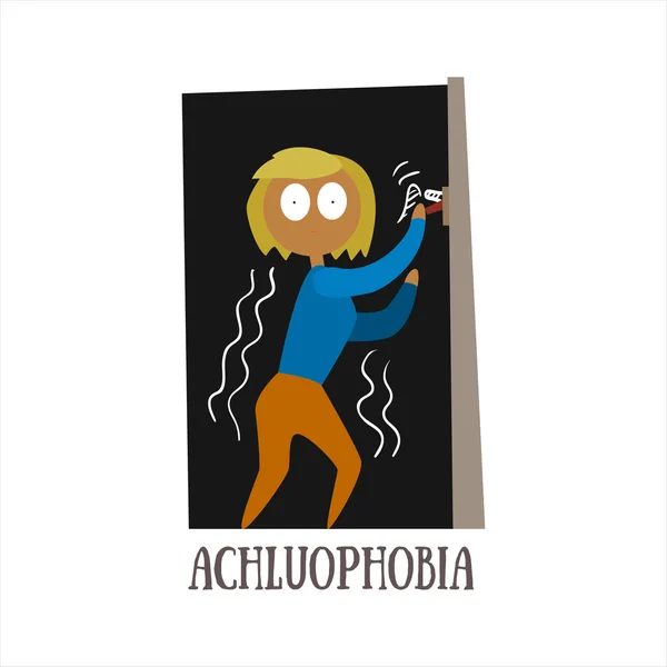 Achluophobia Vector Illustration — Stock Vector