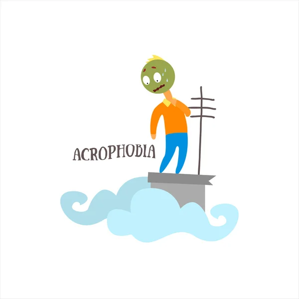 Acrofobia Vector Ilustración — Vector de stock