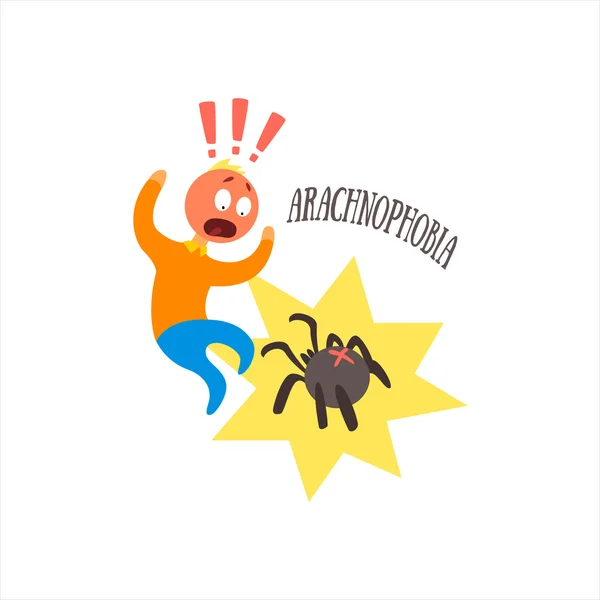 Aracnophobia Vector Illustration — Stock Vector