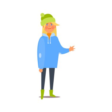 Otostopçu kız vektör çizim