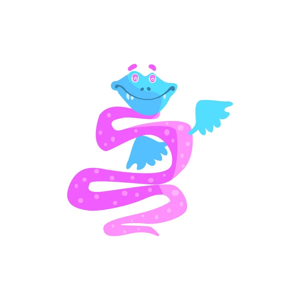 Snake Purple Childish Monster — Vector de stoc