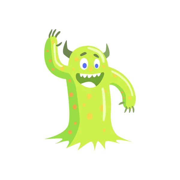 Green Mucus Childish Monster — Stock Vector