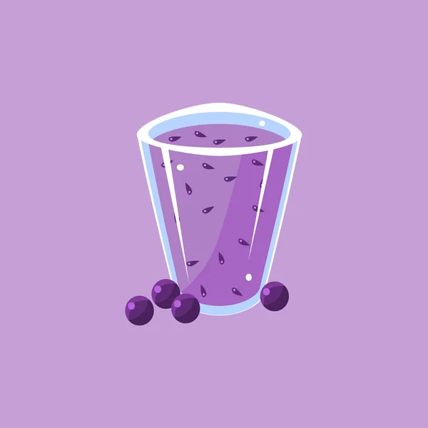 Bosbessen Smoothie Cartoon — Stockvector