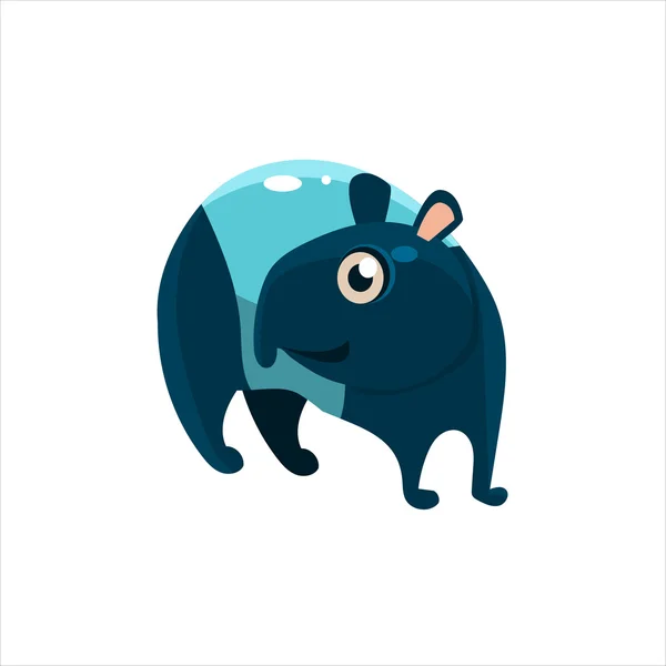 Modré tapír plochý vektorové ilustrace — Stockový vektor