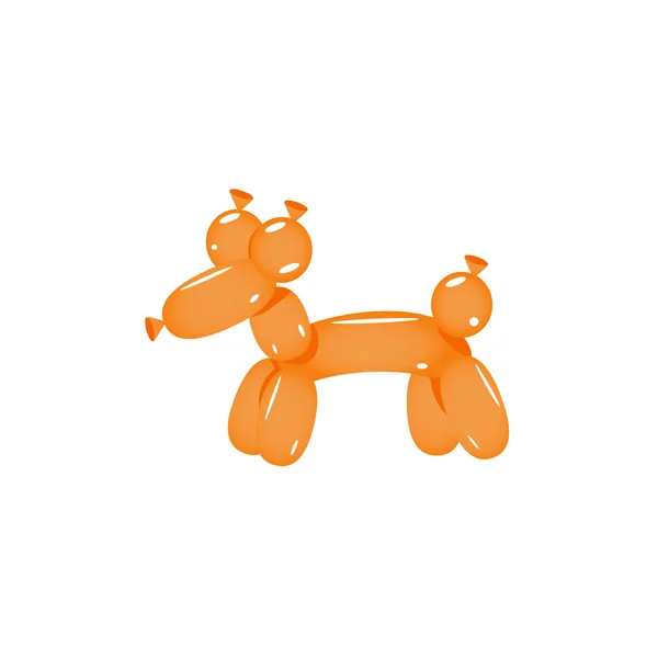 オレンジ色の風船の犬 — ストックベクタ
