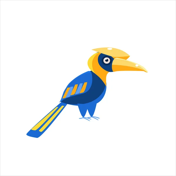 Blauwe neushoornvogel vogel — Stockvector