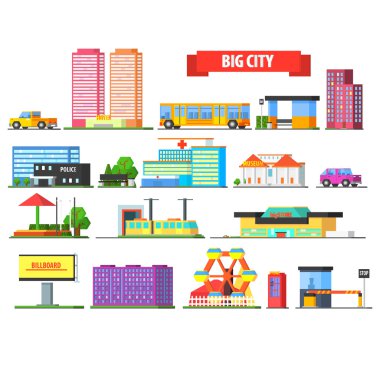 Büyük şehir kentsel Icons Set