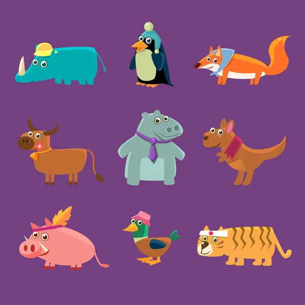 Schattige dieren collectie — Stockvector