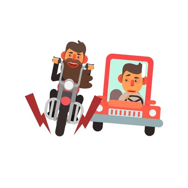 Traffic Code Motorcycle And Car — Stock Vector