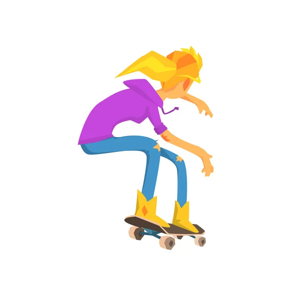Female Skateboarder Image — Stock Vector