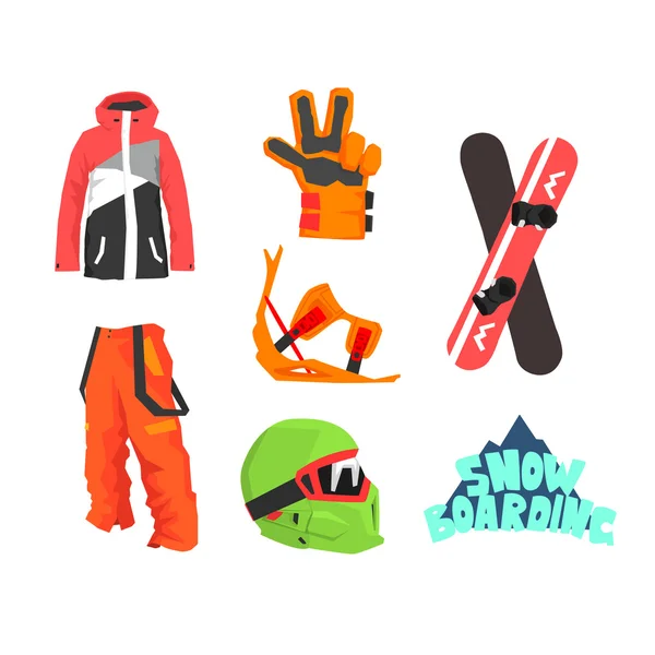 Snowboarding Gear Collection — Stock Vector