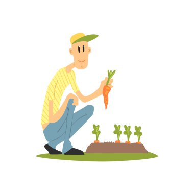 Adam malzeme çekme havuç