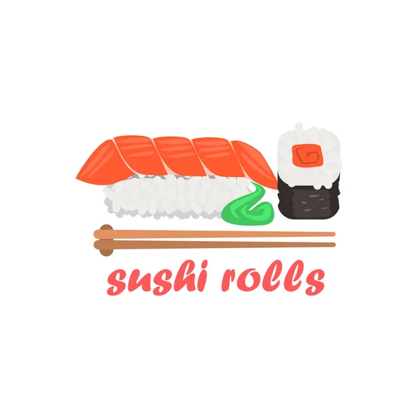 Sushi Rolls Ícone de estilo dos desenhos animados —  Vetores de Stock