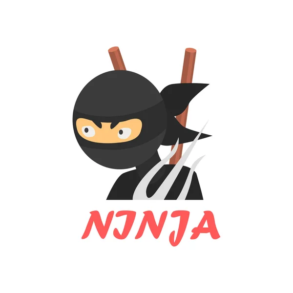 Icona stile cartone animato Ninja — Vettoriale Stock