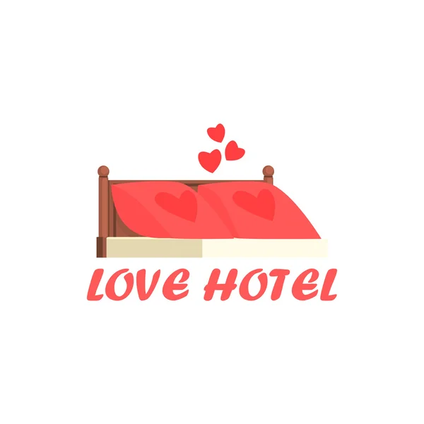 Szerelem Hotel rajzfilm stílusú ikon — Stock Vector