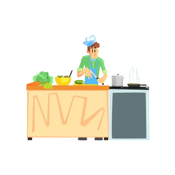Cooking Contest Male Participant — Stock Vector