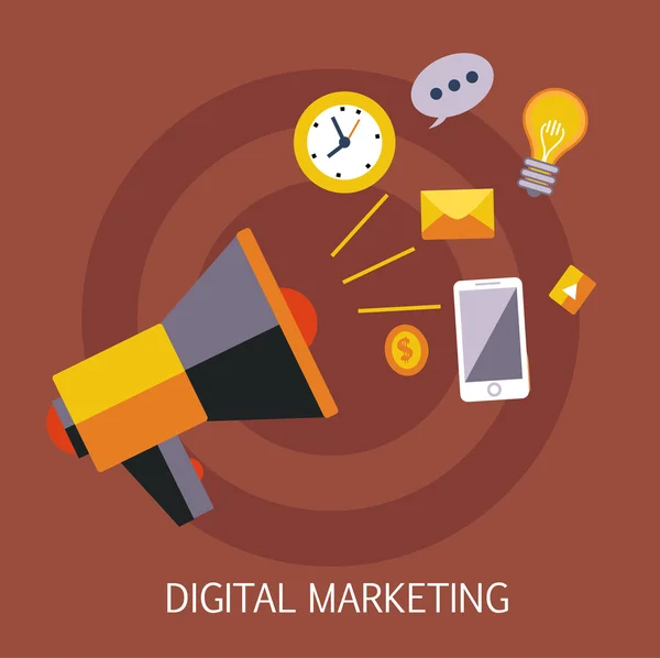 Arte di concetto di Marketing digitale — Vettoriale Stock