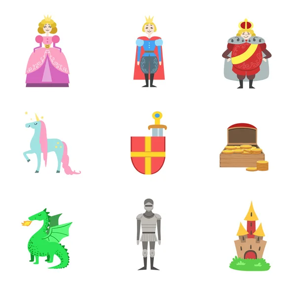 Roi, Prince et Princesse et leurs objets — Image vectorielle