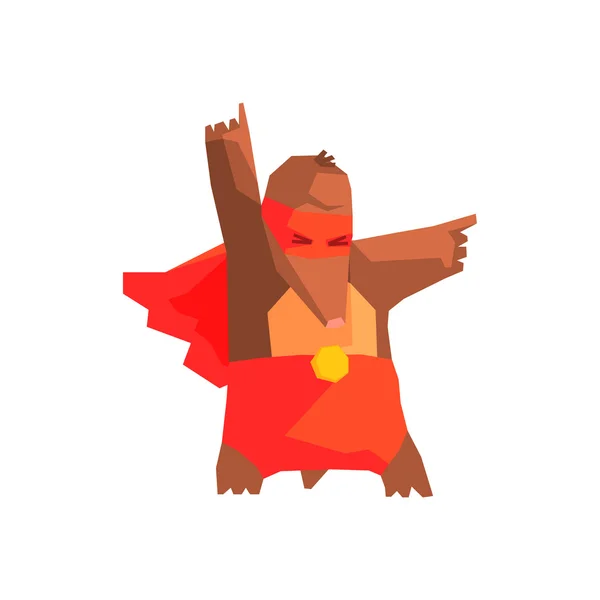 Super hrdina charakter krtek — Stockový vektor