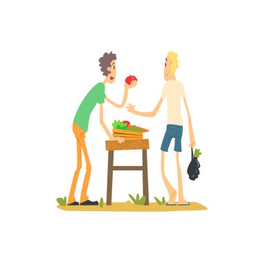 Elma piyasada satan kadın