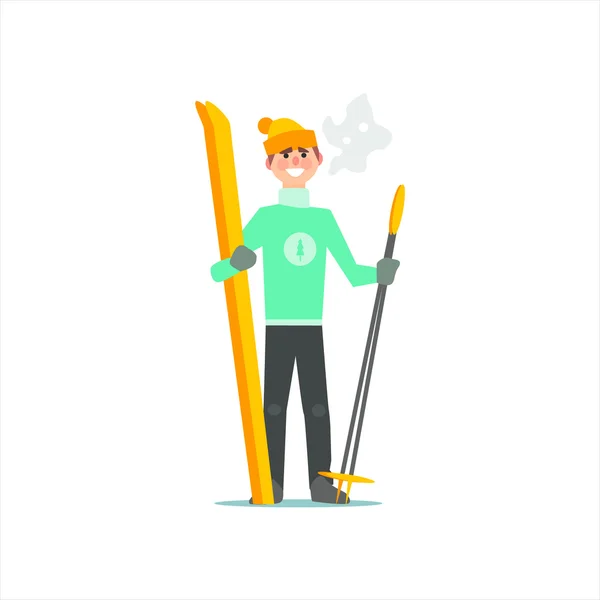 Hombre con cielos y polacos — Vector de stock