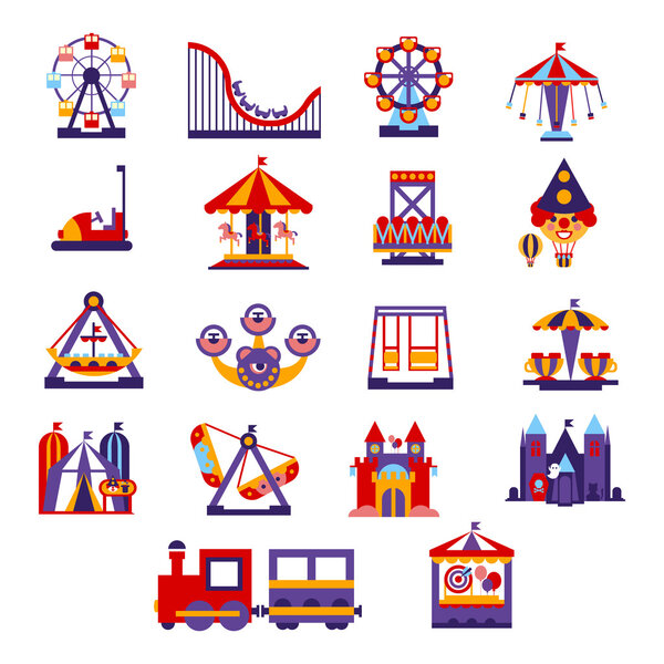 Amusement Park Icons Set