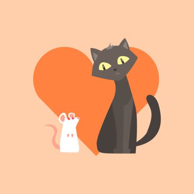 Cat And Mouse Friendship Image clipart