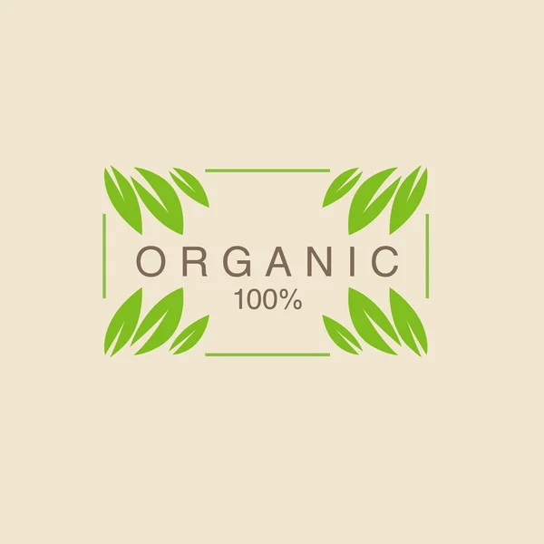 Rám s limeta v rozích organický produkt Logo — Stockový vektor