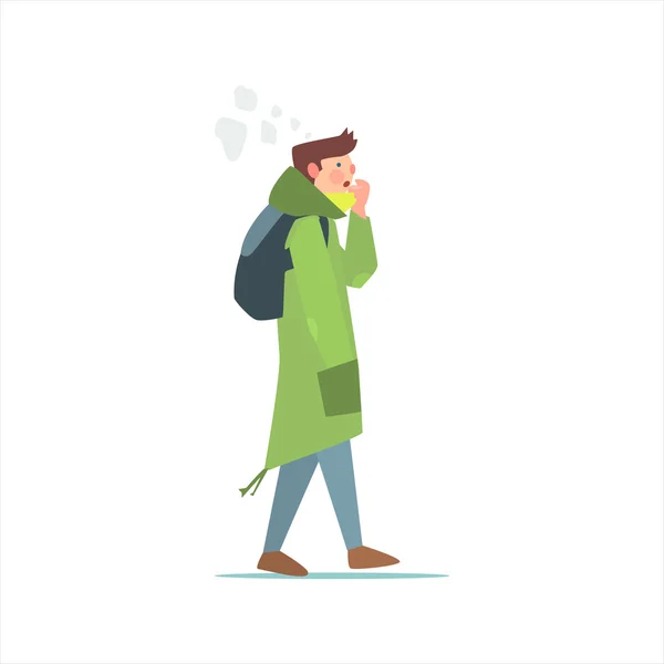 Guy en verde parka — Archivo Imágenes Vectoriales