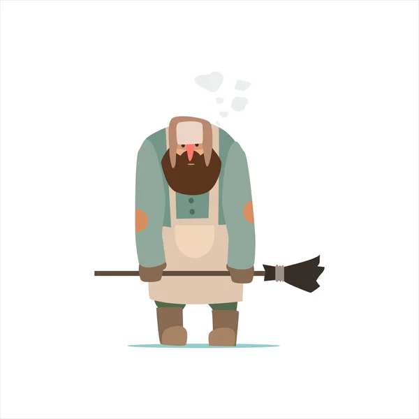 Infelice Street Cleaner — Vettoriale Stock