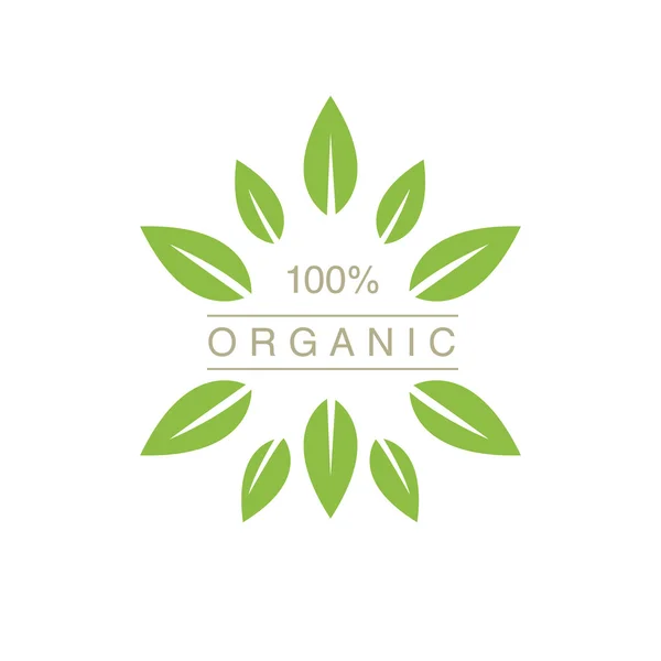 Organický produkt Logo s špičaté listy — Stockový vektor