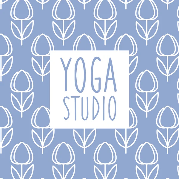 Tekst Yoga Studio Design kaart — Stockvector