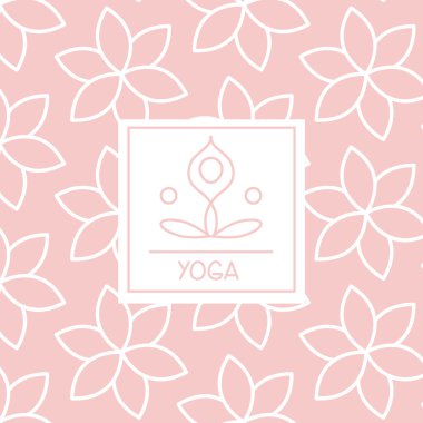 Soyut resim pembe Yoga Studio tasarım kartı