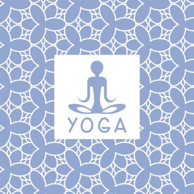 Abstact kişi mavi Yoga Studio tasarım kartı