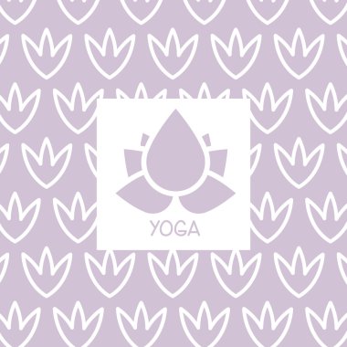 Stilize Lotus Menekşe Yoga Studio tasarım kartı