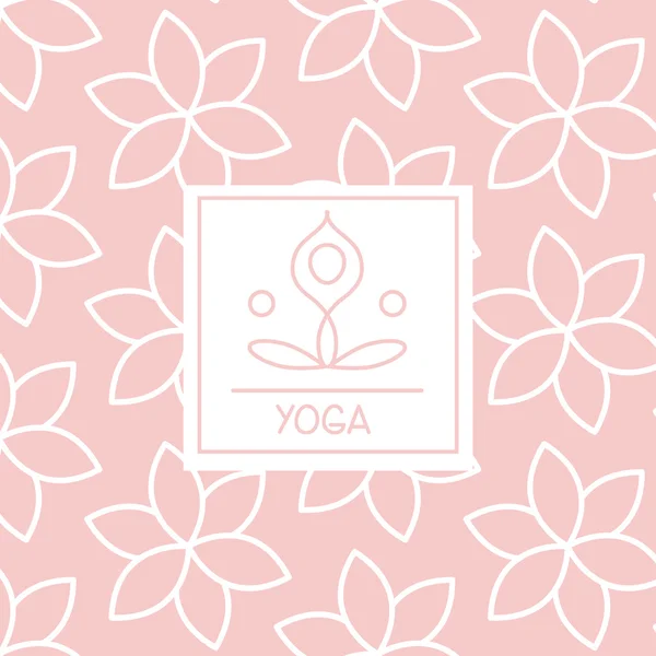 Abstrakt siffra rosa Yoga Studio Design kort — Stock vektor