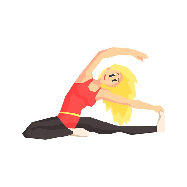 Chica haciendo yoga vector ilustración — Vector de stock