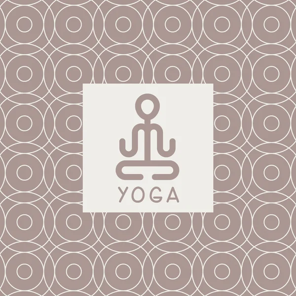 Astratto Lotus Pose Yoga Studio Design Card — Vettoriale Stock