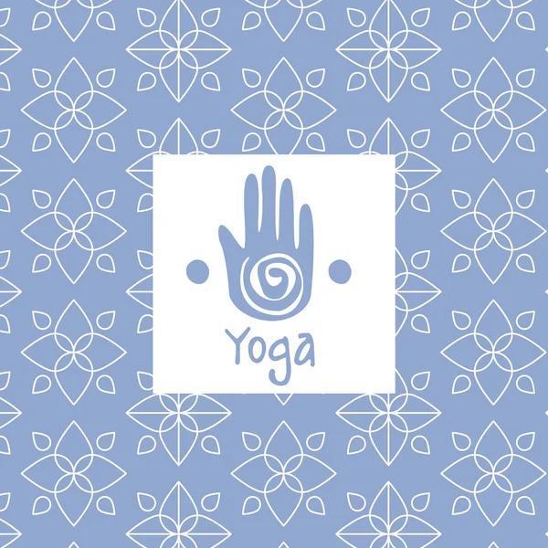 Immagine della mano Yoga Studio Design Card — Vettoriale Stock