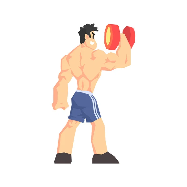 Weightlifter From Behind Vector Illustration — Stock Vector