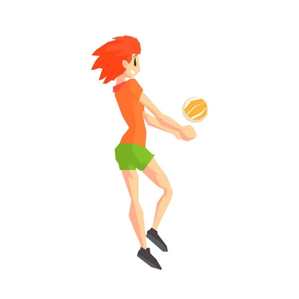 Voleyball Player Vector Illustration — Stock Vector